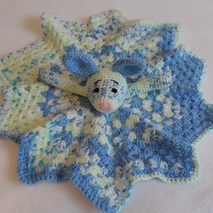 Szundikendő, babarongyi  kutya amigurumi figurával - játék & sport - 3 éves kor alattiaknak - alvóka & rongyi - Meska.hu