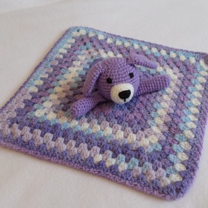 Szundikendő, babarongyi  kutya amigurumi figurával - játék & sport - 3 éves kor alattiaknak - alvóka & rongyi - Meska.hu