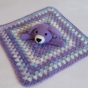 Szundikendő, babarongyi  kutya amigurumi figurával - játék & sport - 3 éves kor alattiaknak - alvóka & rongyi - Meska.hu