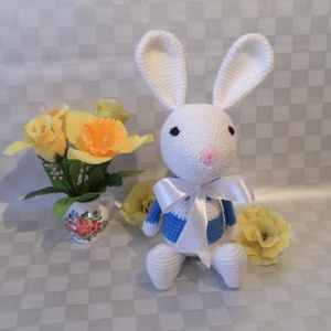 Nyuszi amigurumi játék - játék & sport - készségfejlesztő és logikai játék - toronyépítő- és egyensúlyozó játékok - Meska.hu