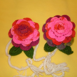 Függönyfogó horgolt rózsa -függöny összekötő - otthon & életmód - lakástextil - függöny és kiegészítő - függöny elkötő - Meska.hu