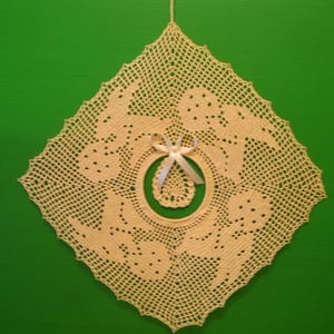 Húsvét horgolt ablakdísz ajtódísz, Otthon & Életmód, Dekoráció, Ajtó- és ablak dekoráció, Ablakdísz, Horgolás, MESKA