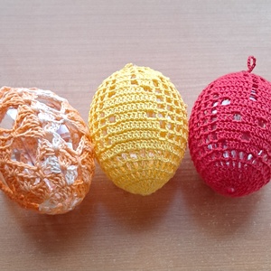Húsvét horgolt tojás 8 cm 3 db - Meska.hu