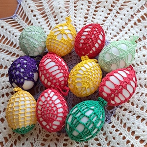Húsvét horgolt tojás 6 cm 11 db egyben - Meska.hu