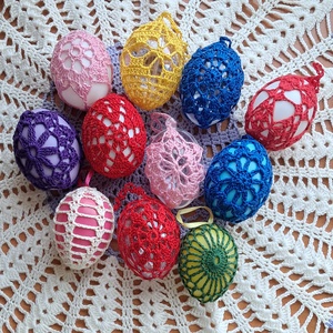 Húsvét horgolt tojás 6 cm 11 db egyben - Meska.hu
