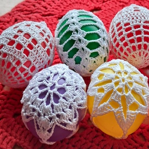 Húsvét horgolt tojás 6 cm - ünnepi díszek, dekorációk - húsvéti díszek és dekorációk - húsvéti tojás, hímestojás - Meska.hu
