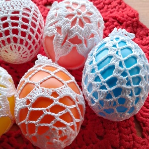 Húsvét horgolt tojás 6 cm - ünnepi díszek, dekorációk - húsvéti díszek és dekorációk - húsvéti tojás, hímestojás - Meska.hu