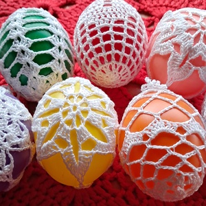 Húsvét horgolt tojás 6 cm - ünnepi díszek, dekorációk - húsvéti díszek és dekorációk - húsvéti tojás, hímestojás - Meska.hu