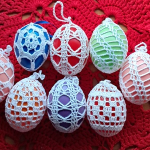 Húsvét horgolt tojás 6 cm, Ünnepi díszek, dekorációk, Húsvéti díszek és dekorációk, Húsvéti tojás, hímestojás, Horgolás, MESKA