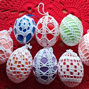 Húsvét horgolt tojás 6 cm - ünnepi díszek, dekorációk - húsvéti díszek és dekorációk - húsvéti tojás, hímestojás - Meska.hu