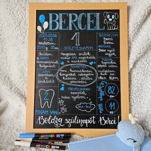 Születésnapi emlék örző tábla - otthon & életmód - babaszoba, gyerekszoba - gyerek névtábla - Meska.hu