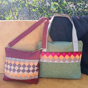 Praktikum (zöld kockás válltáska) - táska & tok - kézitáska & válltáska - válltáska - Meska.hu