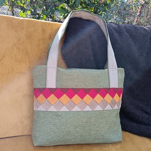 Praktikum (zöld kockás válltáska) - táska & tok - kézitáska & válltáska - válltáska - Meska.hu