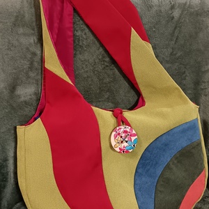 Hullámok, Táska & Tok, Kézitáska & válltáska, Válltáska, Varrás, Újrahasznosított alapanyagból készült termékek, MESKA