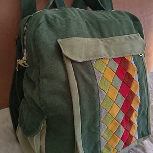 Kockacsoda (zöld hátizsák) - táska & tok - hátizsák - hátizsák - Meska.hu