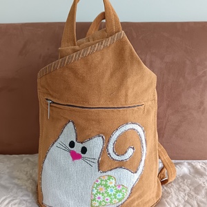 Dagi cica (hátizsák), Táska & Tok, Hátizsák, Hátizsák, Varrás, Újrahasznosított alapanyagból készült termékek, MESKA