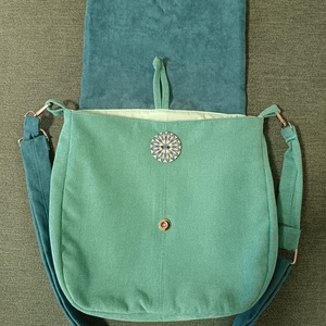 Türkiz varázs (vállon átvethető táska) - táska & tok - kézitáska & válltáska - vállon átvethető táska - Meska.hu