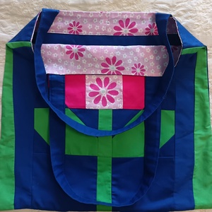 Virágos bevásárló - táska & tok - bevásárlás & shopper táska - shopper, textiltáska, szatyor - Meska.hu