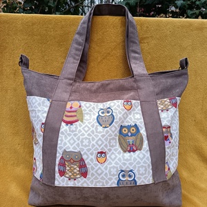 Bagolybarát (válltáska), Táska & Tok, Kézitáska & válltáska, Nagy pakolós táska, Varrás, Újrahasznosított alapanyagból készült termékek, MESKA