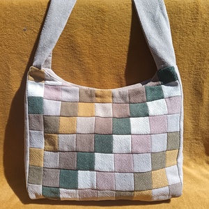 Csomós fülű (válltáska), Táska & Tok, Kézitáska & válltáska, Válltáska, Varrás, Újrahasznosított alapanyagból készült termékek, MESKA