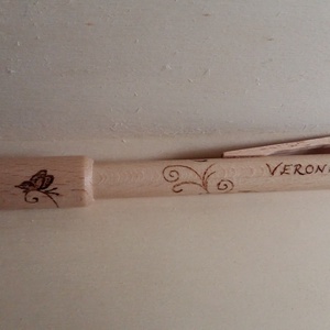 Személyre szóló, kézzel készült fa toll, egyedi grafikával, pirográffal gravírozva - Meska.hu