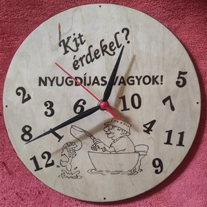 Nyugdíjas búcsúztatóra - kézzel rajzolt gravírozott falióra - otthon & életmód - dekoráció - fali és függő dekoráció - falióra & óra - Meska.hu