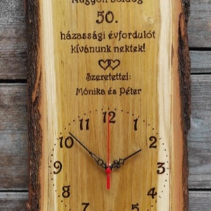 Egyedi fa falióra - Házassági évfordulóra  - Meska.hu