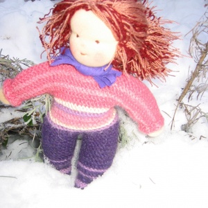 Waldorf-fejű kötött baba -  - Meska.hu