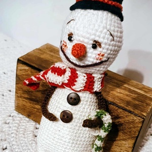Hóember horgolva, Karácsony, Karácsonyi lakásdekoráció, Karácsonyi manók, figurák, Horgolás, MESKA