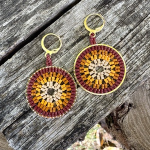 Zsuwel Barna-sárga SALSA fülbevaló - ékszer - fülbevaló - lógó fülbevaló - Meska.hu