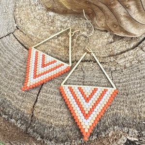 Zsuwel Rókacsíkos SWING fülbevaló, Ékszer, Fülbevaló, Lógó fülbevaló, Ékszerkészítés, Gyöngyfűzés, gyöngyhímzés, MESKA