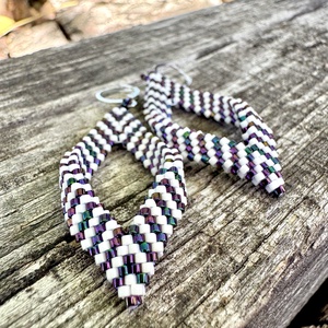 Zsuwel Csíkos LEVÉL fülbevaló, Ékszer, Fülbevaló, Lógó fülbevaló, Ékszerkészítés, MESKA