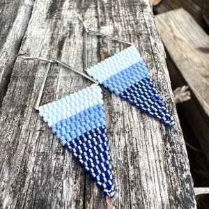 Zsuwel Farmerkék RUMBA fülbevaló, Ékszer, Fülbevaló, Lógó fülbevaló, Ékszerkészítés, Gyöngyfűzés, gyöngyhímzés, MESKA