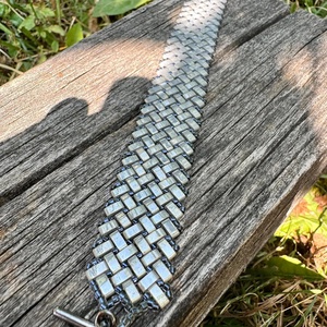 Zsuwel Szürke extra KARKÖTŐ  - ékszer - karkötő - gyöngyös karkötő - Meska.hu