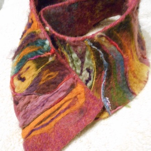 Tűnemezelt sál /nemez sál/ Télen is színesen/needle felting, Ruha & Divat, Sál, Sapka, Kendő, Sál, Nemezelés, Meska