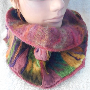 Tűnemezelt sál /nemez sál/ Télen is színesen/needle felting - ruha & divat - sál, sapka, kendő - sál - Meska.hu