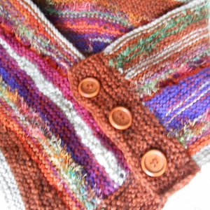 Free style knitting//freeform sál gombokkal /nyakmelegítő - Meska.hu