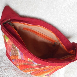 Napsugár táska /sárga-meggypiros válltáska /Tavaszköszöntő válltáska - táska & tok - kézitáska & válltáska - válltáska - Meska.hu