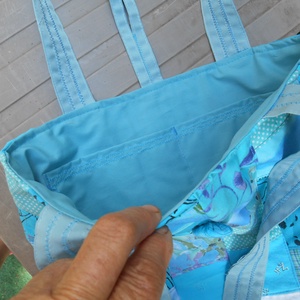 Türkiz mozaik táska / Patchwork szatyor / Zero Waste - táska & tok - kézitáska & válltáska - vállon átvethető táska - Meska.hu