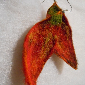 Nemez fülbevaló/nemezelt/ tűnemezelt fülbevaló, Esküvő, Ékszer, Fülbevaló, Nemezelés, MESKA