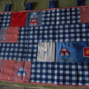 Falvédő kiskiúknak/ Autós falvédő/ Red car/Gyerekszoba - baba - mama - babaszoba dekoráció - falvédő gyerekszobába - Meska.hu