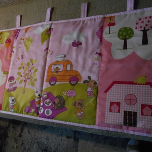 Kislányos falvédő/Falvédő/ Gyerekszoba/Rózsaszín falvédő - baba - mama - babaszoba dekoráció - falvédő gyerekszobába - Meska.hu