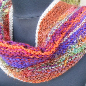 Free style knitting//freeform sál gombokkal /nyakmelegítő - Meska.hu