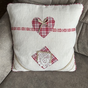 Díszpárna_szív, Otthon & Életmód, Lakástextil, Párna & Párnahuzat, Varrás, MESKA