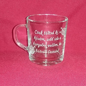 Kézzel gravírozott, 250 ml-es horgolós üveg bögre - Meska.hu
