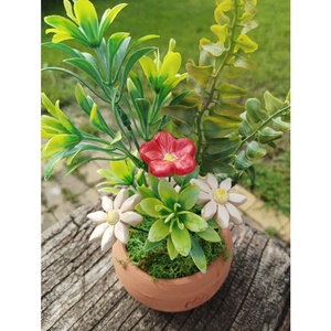 Primula-margaréta kerámiavirág kaspóban, Művészet, Szobor, Kerámia, Kerámia, MESKA