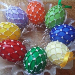 Gyöngyös tojások 2, Otthon & Életmód, Dekoráció, Dísztárgy, Gyöngyfűzés, gyöngyhímzés, MESKA