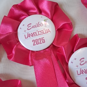 Lánybúcsú, menyasszony kitűző. - esküvő - lánybúcsú - Meska.hu