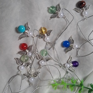 Vegyes  ásványgyöngy angyalka - karácsony- ünnep - meglepetés - otthon & életmód - dekoráció - fali és függő dekoráció - függődísz - Meska.hu