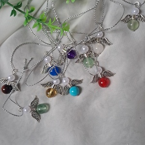 Vegyes  ásványgyöngy angyalka - karácsony- ünnep - meglepetés - otthon & életmód - dekoráció - fali és függő dekoráció - függődísz - Meska.hu